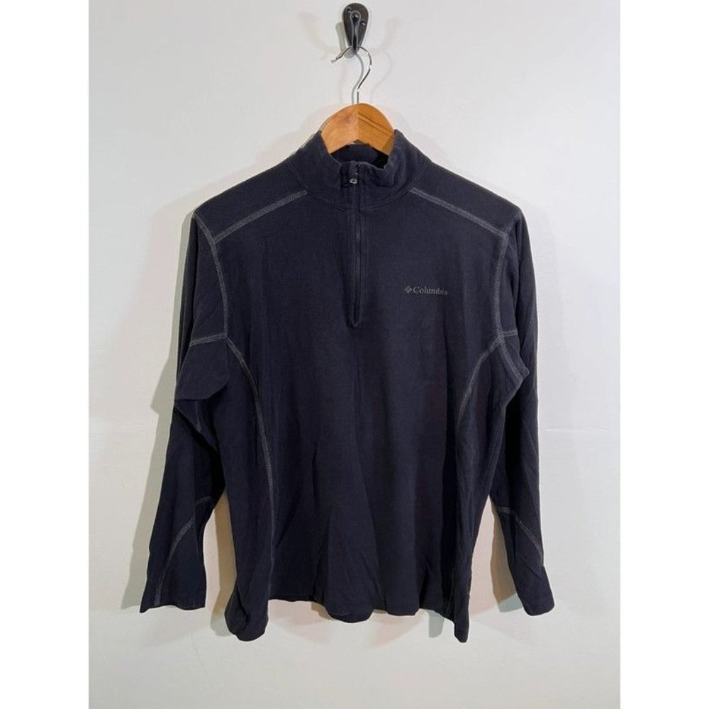 Men’s Black Columbia Pullover Fleece Sweatshirt Size Medium